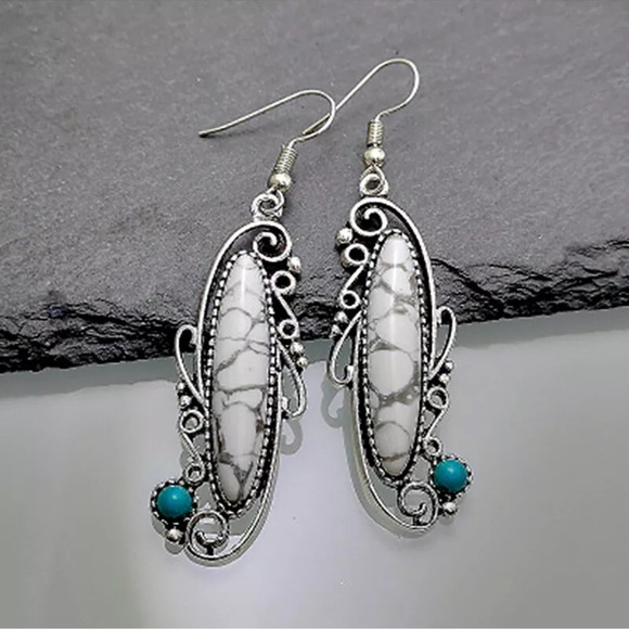 Gorgeous Boho Drop Earrings 925 Silver Tourmaline - Picture 3 of 5